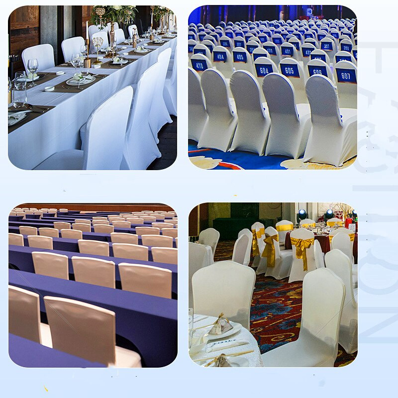 Viešbučio vestuvių vakarėlio kėdės užvalkalas spandex tamprus užvalkalas restorano banketų vakarėliui Universalus baltas kėdės užvalkalas