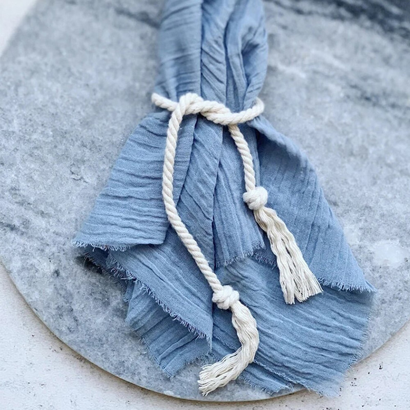 12 buc Șervețele din tifon albastru cer Șervețele din bumbac Șervețele de nuntă Șervețele de nuntă rustice Șervețele din tifon albastru cer decor de masă rustic