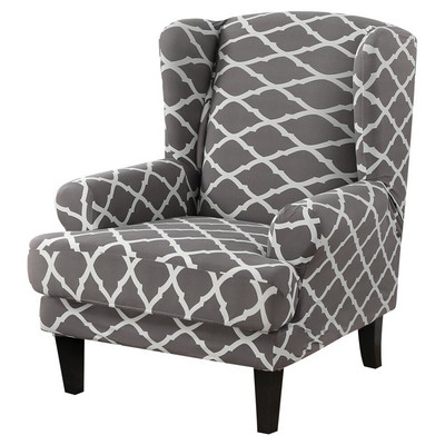 Arm King nugaros kėdės užvalkalas Žakardinis tamprus apsauginis slydimo dangtelis Nuožulnus Elastinis fotelis Wingback Wing sofos nugaros kėdės užvalkalas