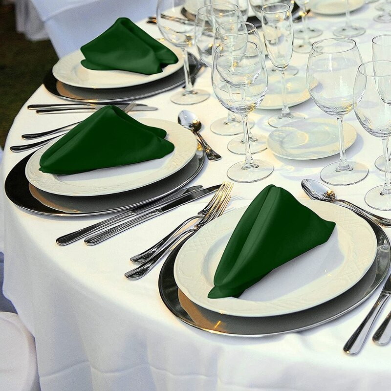 12vnt 50cm Stalo servetėlės Audinys Kvadratinis Satino Audinys Servetėlė Kišeninė nosinaitė vestuvių gimtadieniui Namų vakarėlis Viešbučio restoranas