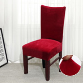 Huse pentru scaune de pluș groase Huse pentru scaune de sufragerie de culoare solidă din spandex Huse pentru scaune din flanel elastic pentru banchet de nuntă ogrodowy