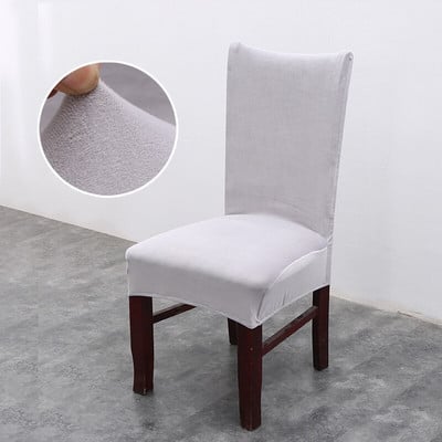 Huse pentru scaune de pluș groase Huse pentru scaune de sufragerie de culoare solidă din spandex Huse pentru scaune din flanel elastic pentru banchet de nuntă ogrodowy