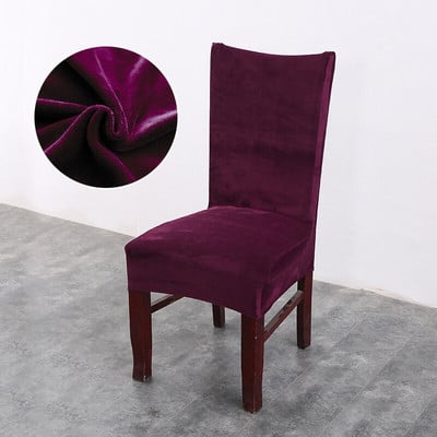 Huse pentru scaune de pluș groase Huse pentru scaune de sufragerie de culoare solidă din spandex Huse pentru scaune din flanel elastic pentru banchet de nuntă ogrodowy