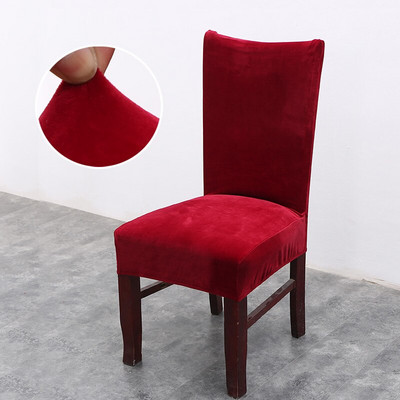 Huse pentru scaune de pluș groase Huse pentru scaune de sufragerie de culoare solidă din spandex Huse pentru scaune din flanel elastic pentru banchet de nuntă ogrodowy