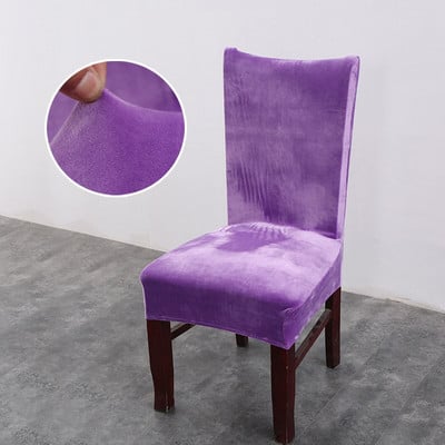 Huse pentru scaune de pluș groase Huse pentru scaune de sufragerie de culoare solidă din spandex Huse pentru scaune din flanel elastic pentru banchet de nuntă ogrodowy