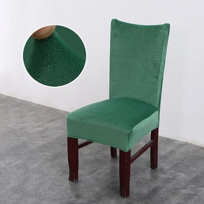 Huse pentru scaune de pluș groase Huse pentru scaune de sufragerie de culoare solidă din spandex Huse pentru scaune din flanel elastic pentru banchet de nuntă ogrodowy