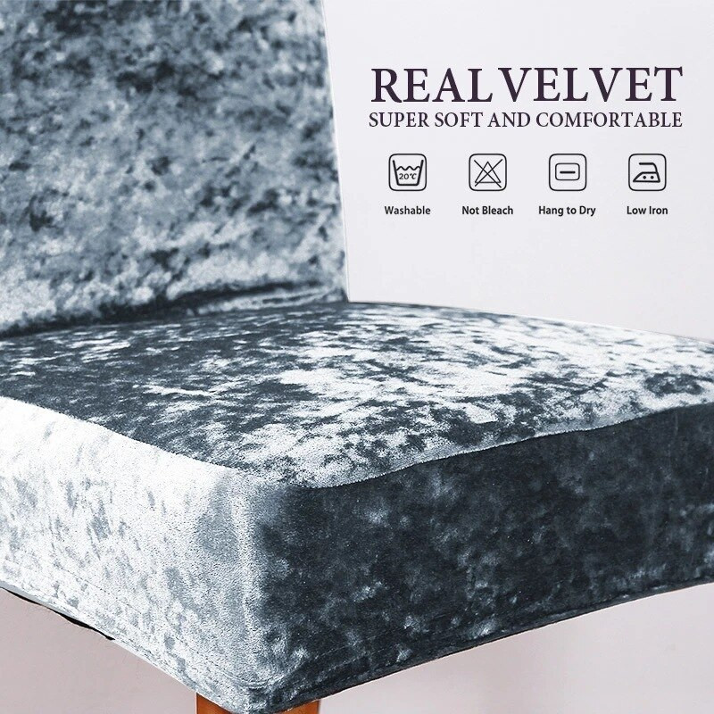 Velvet Spandex valgomojo kėdės užvalkalas virtuvės vakarienės sėdynių užvalkalai Apsauginis dėklas Namų elastingas užvalkalas kėdei De Comedor