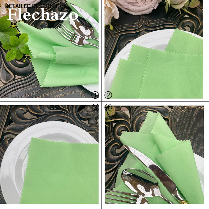 6 kom Stol Stol Salvete Vjenčanica Art 46*46cm Party 100% Pamuk Home Decor Lan Seoski krajolik WED Gaza Periva zelena