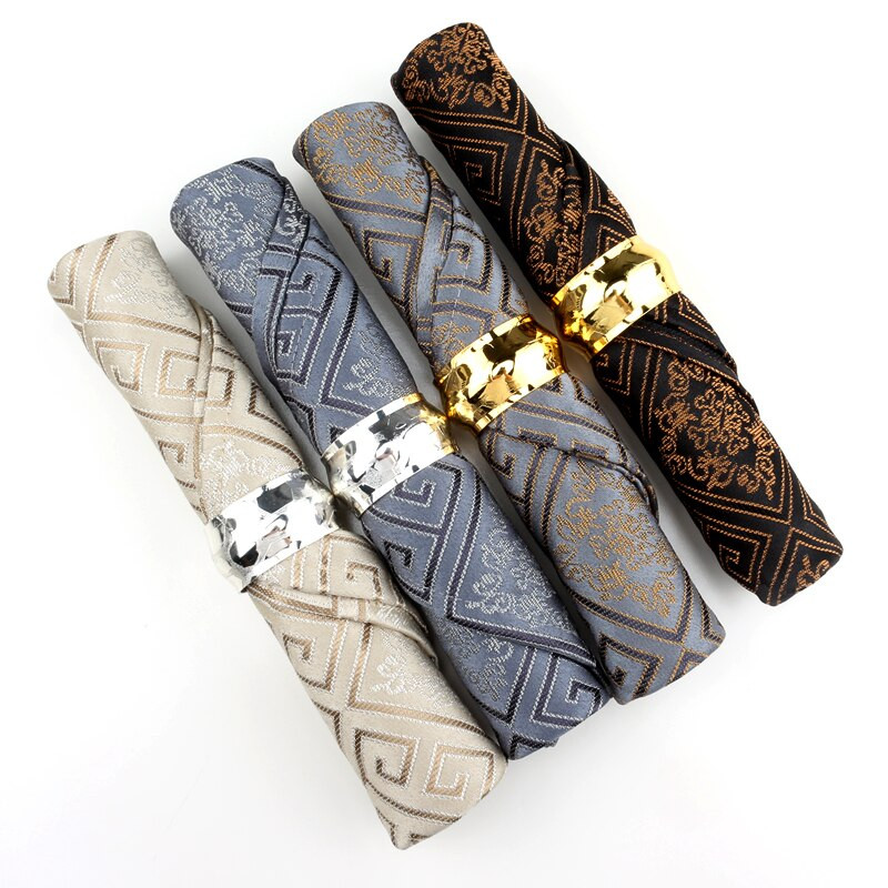 Hartingo medžiaginės vakarienės servetėlės Žakardo Minkštas virtuvės stalas Medvilninių lininių servetėlių rinkinys po 6, skirtas namų viešbučio vestuvėms