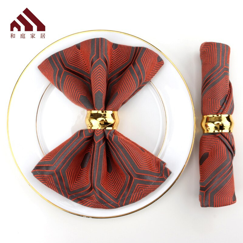 Hartingo medžiaginės vakarienės servetėlės Žakardo Minkštas virtuvės stalas Medvilninių lininių servetėlių rinkinys po 6, skirtas namų viešbučio vestuvėms