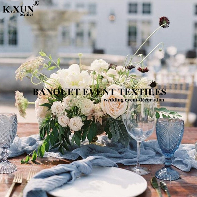 10 τμχ Παρτίδα ρουστίκ γάζα Επιτραπέζια χαρτοπετσέτα επαναχρησιμοποιήσιμες Βαμβακερές χαρτοπετσέτες για διακόσμηση πάρτι γάμου