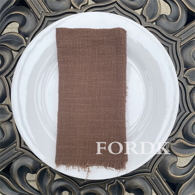 10gab Kāzu salvete Galda dekorēšana Ēdināšana 42*42cm Auduma Paklājiņš Lauku Putekļains Rozā Audums Kokvilna WED Dekors Tējas Dvielis Lina TABL