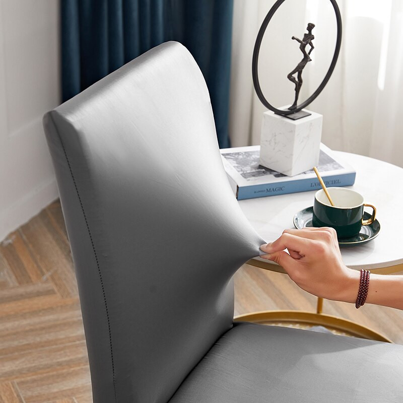 PU kožna navlaka za blagovaonske stolice Univerzalni elastični naslon Navlaka za sjedalo stolice Zaštita od ogrebotina Kućna dnevna soba Navlake za uredske stolice 1 KOM