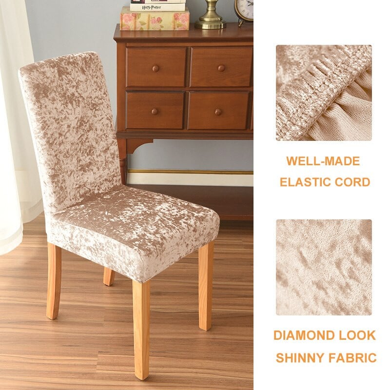 Blizgantis aksominis kėdės užvalkalas Elastingas dekoro kėdžių užvalkalas valgomajame Vestuvių banketų vakarėliui Hotel Tampri, plaunama sėdynės apsauga