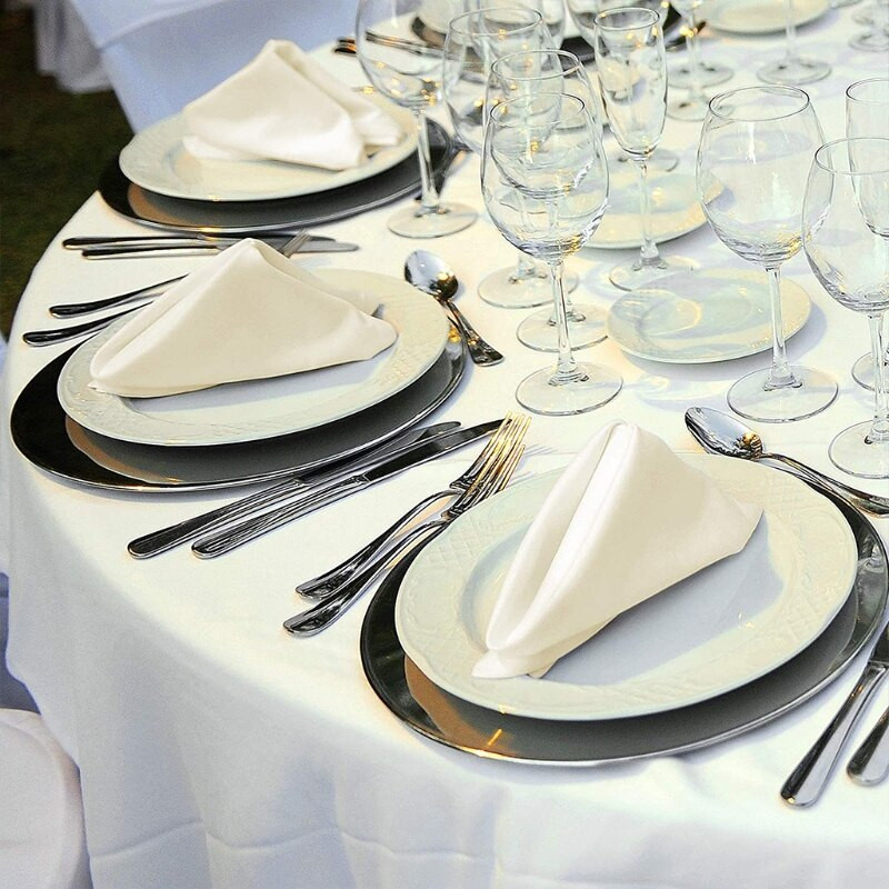 12vnt 50cm Stalo servetėlės Audinys Kvadratinis Satino Audinys Servetėlė Kišeninė nosinaitė vestuvių gimtadieniui Namų vakarėlis Viešbučio restoranas