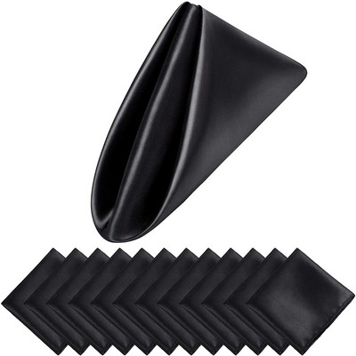 12 vnt Satino stalo servetėlės Audiniai Minkšto audinio servetėlė Kišeninė nosinaitė Vestuvių banketų staltiesė Vakarienės dekoravimo servetėlės