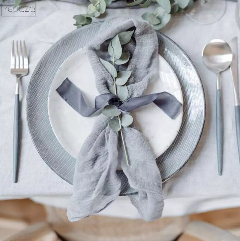 YEPQZQ lakberendezési szalvéták népszerű esküvői asztaldísz zsályás szalvéták 43x43cm