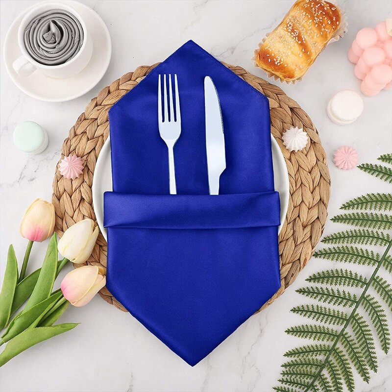 12 vnt. 50 cm stalo servetėlės Audiniai kvadratiniai satino audiniai servetėlės kišeninė nosinaitė vestuvių gimtadieniui namuose vakarėlio viešbutis