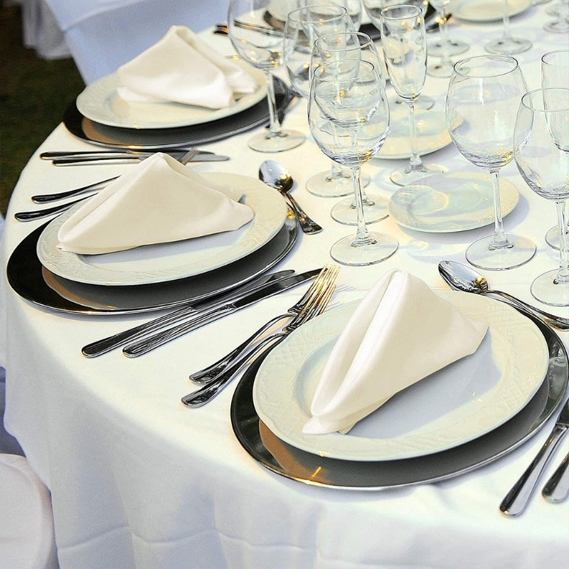 12Pcs 50cm Stolne salvete Platnene kvadratne satenske tkanine Maramice za džepove za salvete za vjenčanje Rođendan Kućna zabava Hotel novo