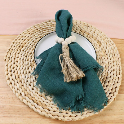 10 buc șervețel pânză de masă Decor pentru nuntă Servire Mariage 42*42cm Country Dusty Green 100% bumbac Rustic Line Decor DESIGN