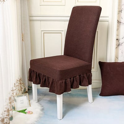 Itin minkštas Polar Fleece audinio sijono kėdės užvalkalas Šiuolaikiniai elastiniai kėdžių užvalkalai Valgomojo kėdžių užvalkalai Spandex virtuvei