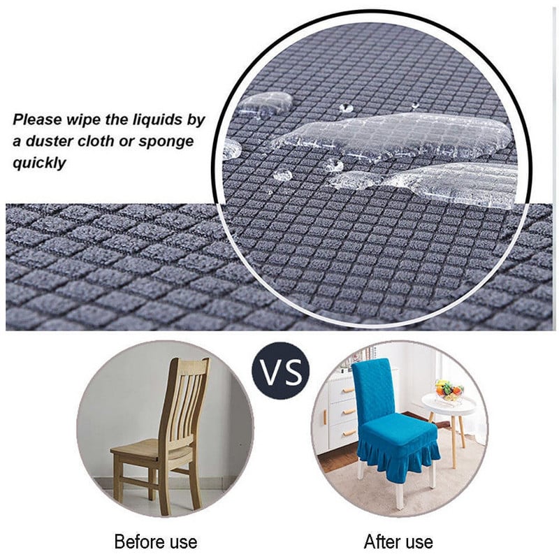 Itin minkštas Polar Fleece audinio sijono kėdės užvalkalas Šiuolaikiniai elastiniai kėdžių užvalkalai Valgomojo kėdžių užvalkalai Spandex virtuvei