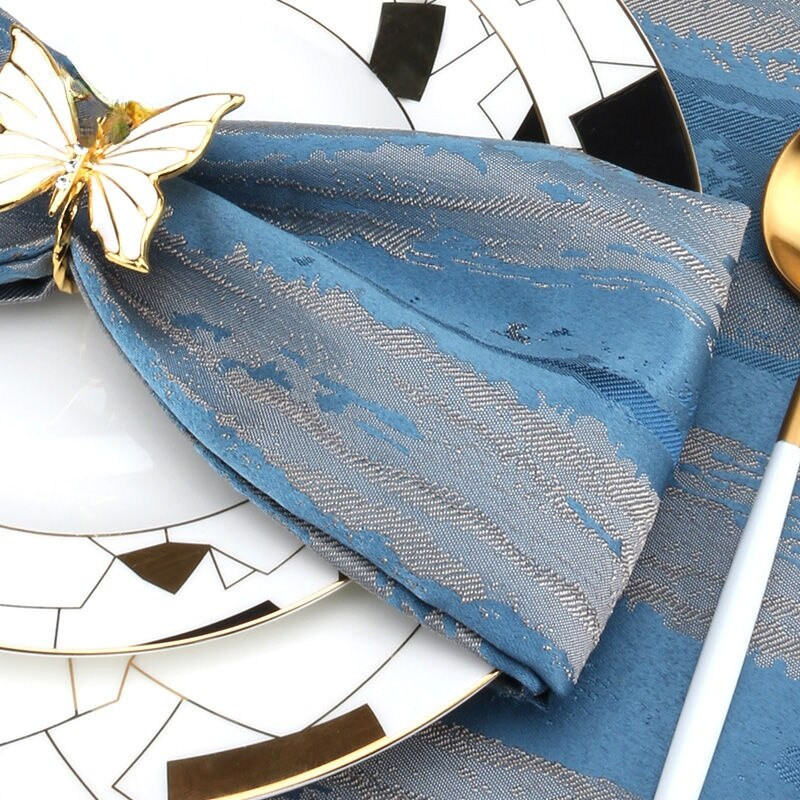 Esküvői szalvéta terítő asztalhoz Abrosz ágynemű Eldobható újdonság termék vacsora dekoráció Nyomtatott pamut konyhai edényszövet