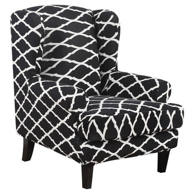 Arm King Háttámla Jacquard Stretch Protector Csúszáshuzat Lejtős Elasztikus Fotel Wingback Wing Kanapé háttámla Székhuzat
