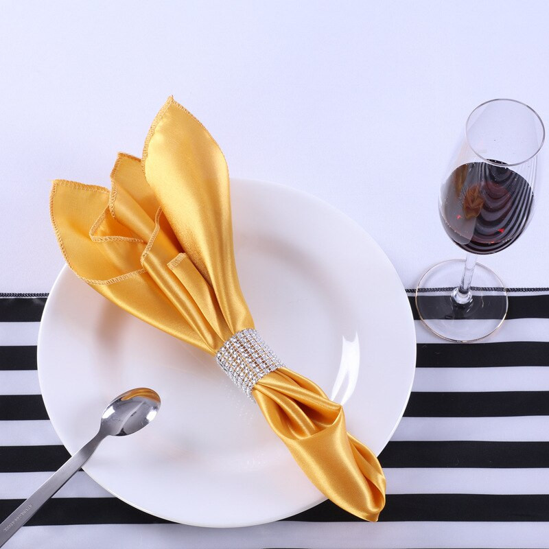10 vnt/stal. Siūtos servetėlės 48x48 cm Satin Cocktail servetėlės, skirtos vakarėliui, vestuvinės staltiesės Minkštos virtuvės vakarienės servetėlės