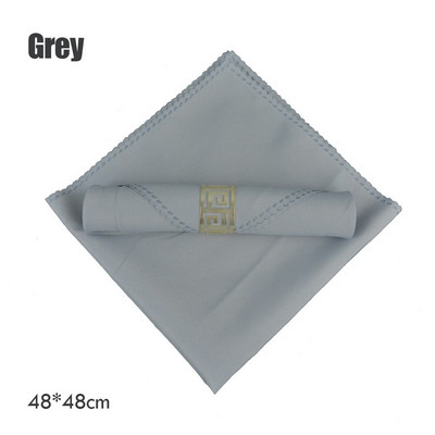 10 db 48x48cm tömör sima asztali szalvéták fehér fekete piros kék 21 szín poliészter négyzetes összecsukható ruha Otthoni vacsora szalvéta