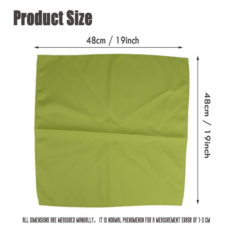 10 db 48x48cm tömör sima asztali szalvéták fehér fekete piros kék 21 szín poliészter négyzetes összecsukható ruha Otthoni vacsora szalvéta