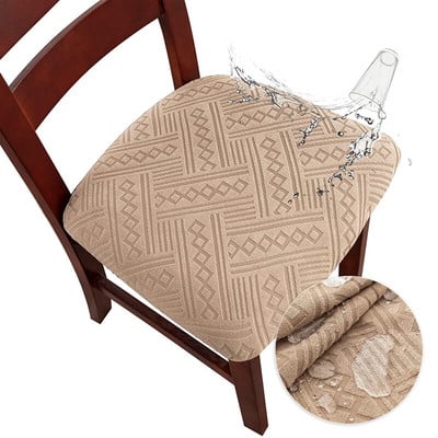 100% αδιάβροχο κάλυμμα μαξιλαριού καθίσματος 1/2/4/6 Καλύμματα καθισμάτων PC Stretch Jacquard Αφαιρούμενα αντιολισθητικά καλύμματα καρέκλας για διακόσμηση σπιτιού