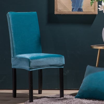 „Airldianer Velvet Stretch“ kėdžių užvalkalai, vienspalviai spandex pliušiniai kėdžių užvalkalai Namų valgomojo užvalkalai