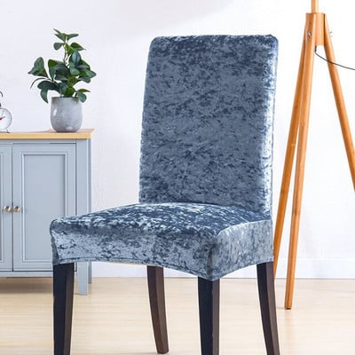 „Airldianer Velvet Stretch“ kėdžių užvalkalai, vienspalviai spandex pliušiniai kėdžių užvalkalai Namų valgomojo užvalkalai