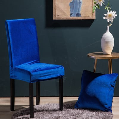 „Airldianer Velvet Stretch“ kėdžių užvalkalai, vienspalviai spandex pliušiniai kėdžių užvalkalai Namų valgomojo užvalkalai