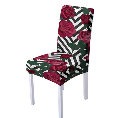 Elastična navlaka za stolicu s cvijetom ruže od spandexa Zaštitna torbica za stolicu s visokim naslonom za dekoraciju blagovaonice za svatove