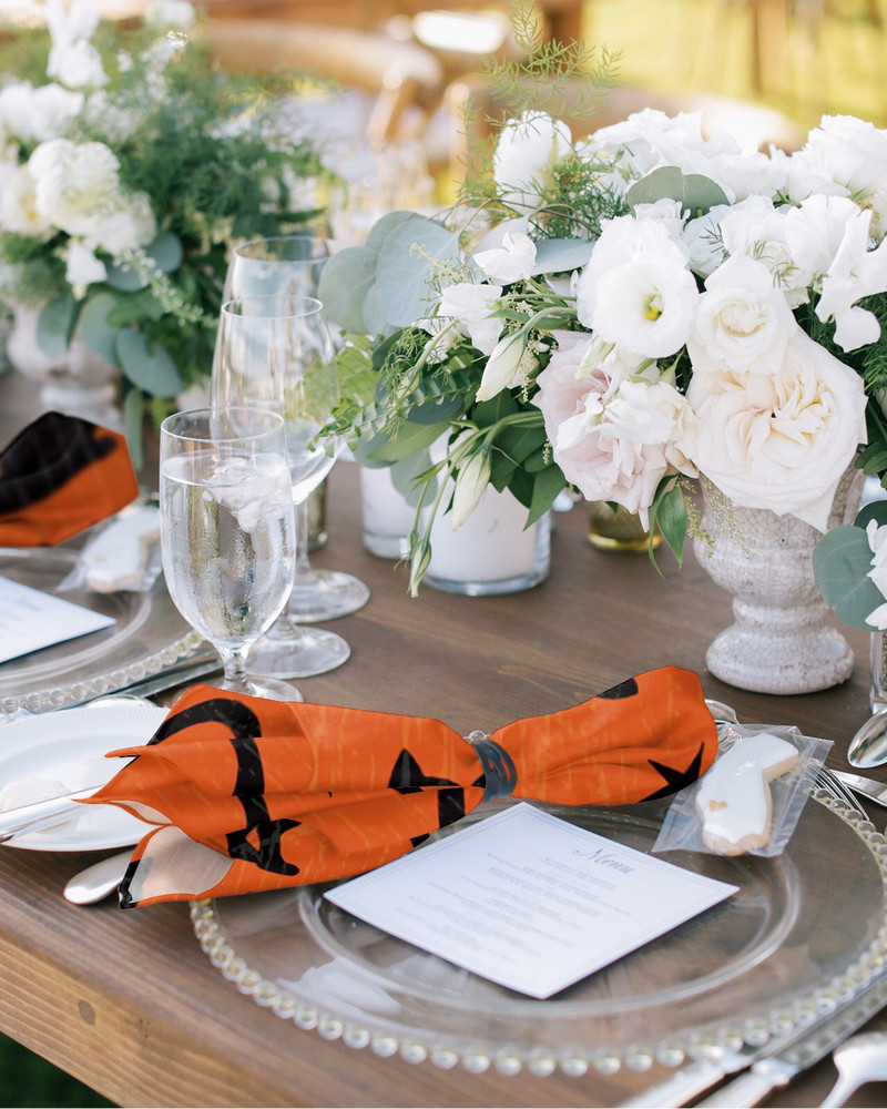 Helovino tematikos juoda katė 4/6/8 vnt medžiaginė servetėlė stalo dekoras vakarienės rankšluostis virtuvės lėkštėms Kilimėlis vestuvių vakarėlio dekoravimui