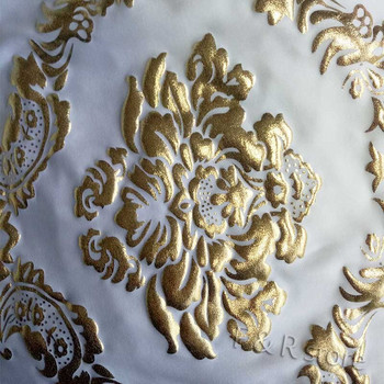 Χονδρική 6 τεμ./συσκευασία Σπίτι σαίζ Spandex Luxury Floral Gold Bronzing Chair Covers for Marriages Festival Home Textile Προμηθευτής