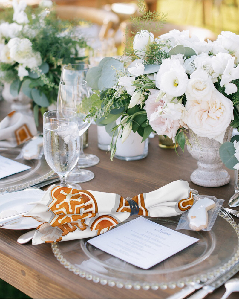 Servețele de Crăciun Gingerbread Man Set de pânză Față de masă pentru petrecere de nuntă Servețele moale de bucătărie Servețele de Crăciun