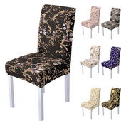 Huse pentru scaune din spandex în stil baroc pentru sufragerie Huse pentru scaune florale cu spătar înalt pentru sufragerie, petrecere, nuntă