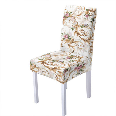 Huse pentru scaune din spandex în stil baroc pentru sufragerie Huse pentru scaune florale cu spătar înalt pentru sufragerie, petrecere, nuntă