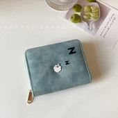 Portofel de dama mic pentru carduri cu decor metalic