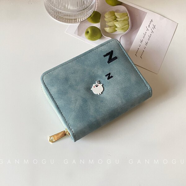 Portofel de dama mic pentru carduri cu decor metalic