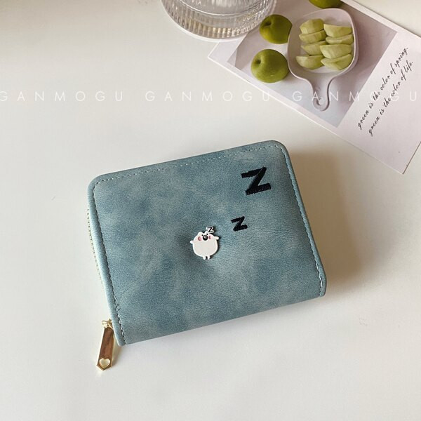 Portofel de dama mic pentru carduri cu decor metalic