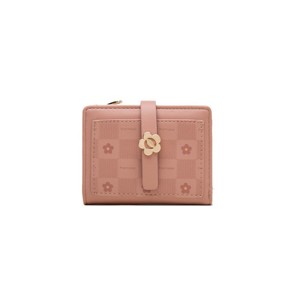 Kis női pénztárca fém díszítéssel - virág