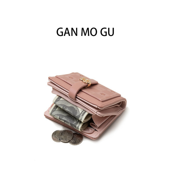 Kis női pénztárca fém díszítéssel - virág