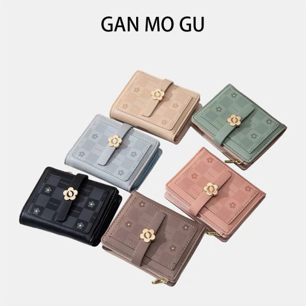 Kis női pénztárca fém díszítéssel - virág