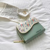 Portofel de dama din piele cu imprimeu floral