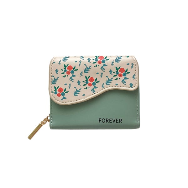 Portofel de dama din piele cu imprimeu floral