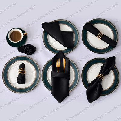 12 bucăți șervețele de masă din satin 50X50 cm Șervețele de masă pentru masă Batistă din pânză Banchet pentru nuntă Decoratiuni pentru acasă 20 inch